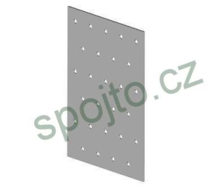 Spojovací deska s otvory 60x120x2 mm.